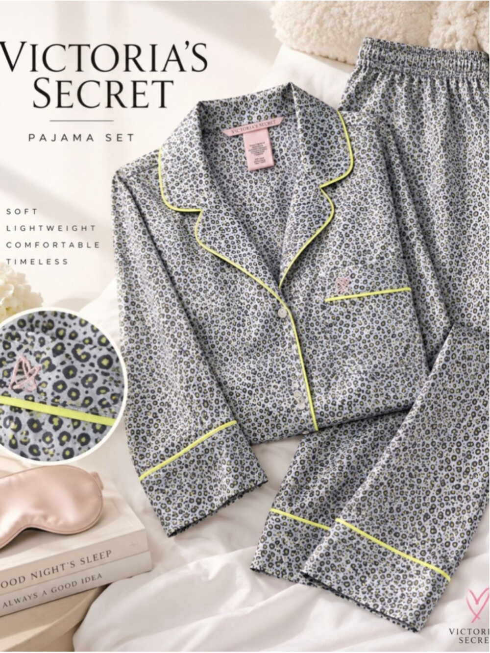 Victoria’s Secret Satin Leopard Print Pajama Set